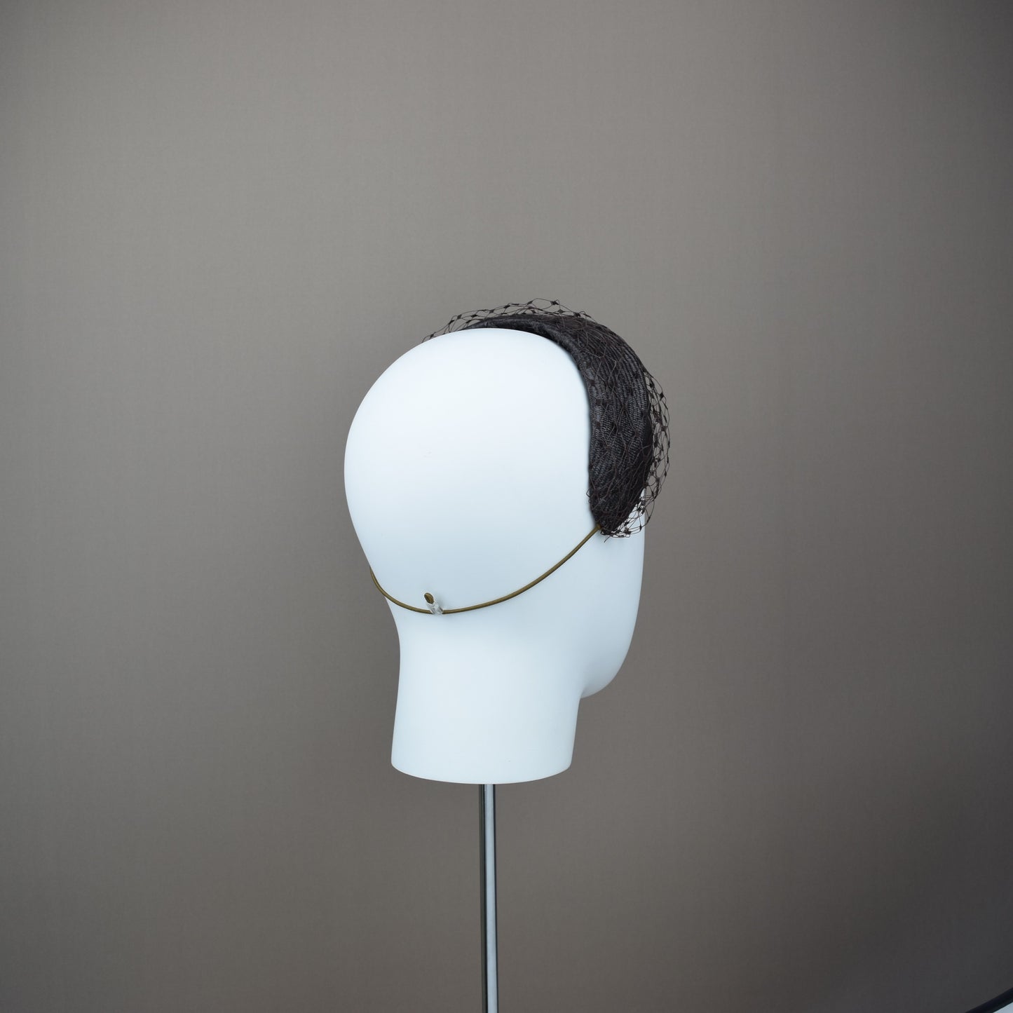 Chocolate Brown Headband with vintage veil