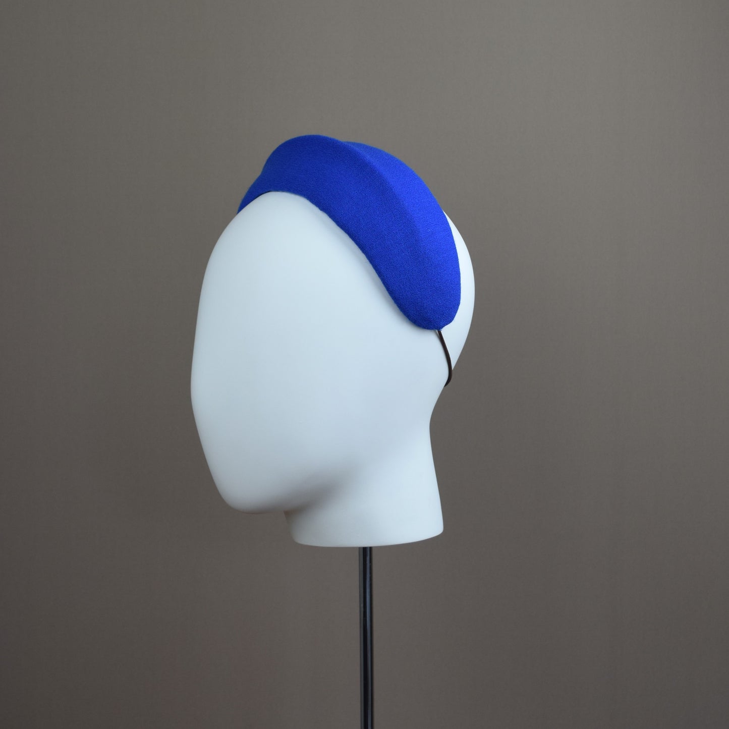 Royal Blue Wool Crepe Headband with Hand Sculpted Bow
