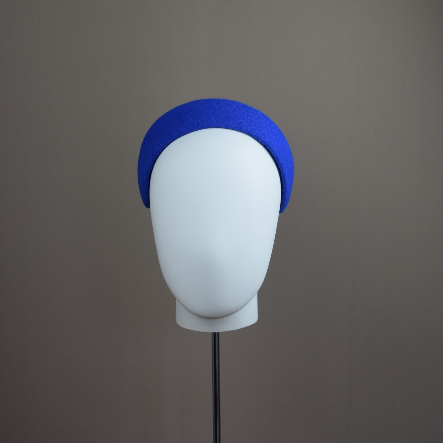 Royal Blue Wool Crepe Headband with Hand Sculpted Bow