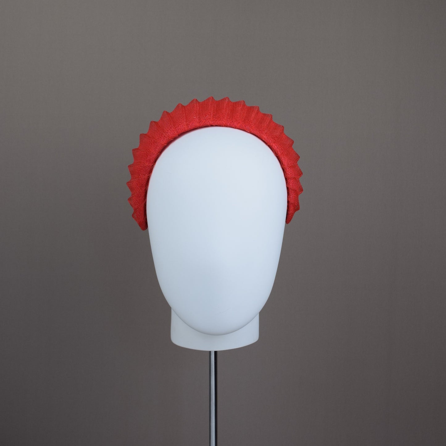 Pleated Red Wedding Guest Headband