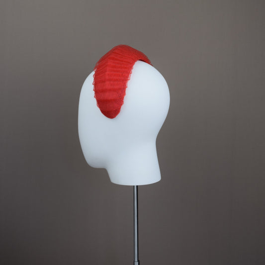 Pleated Red Wedding Guest Headband