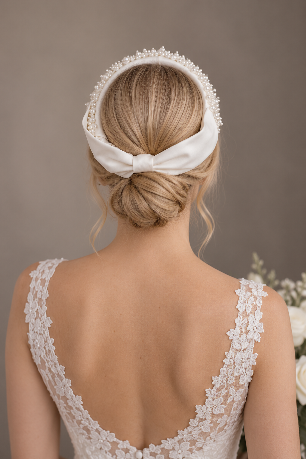 Pearl headband with back bow