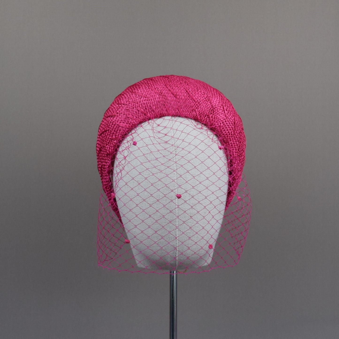 Deep Pink Straw Wedding Guest Headband