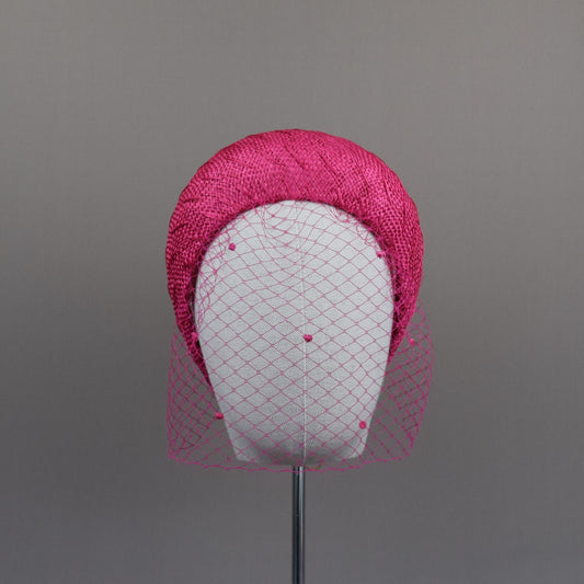 Deep Pink Straw Wedding Guest Headband