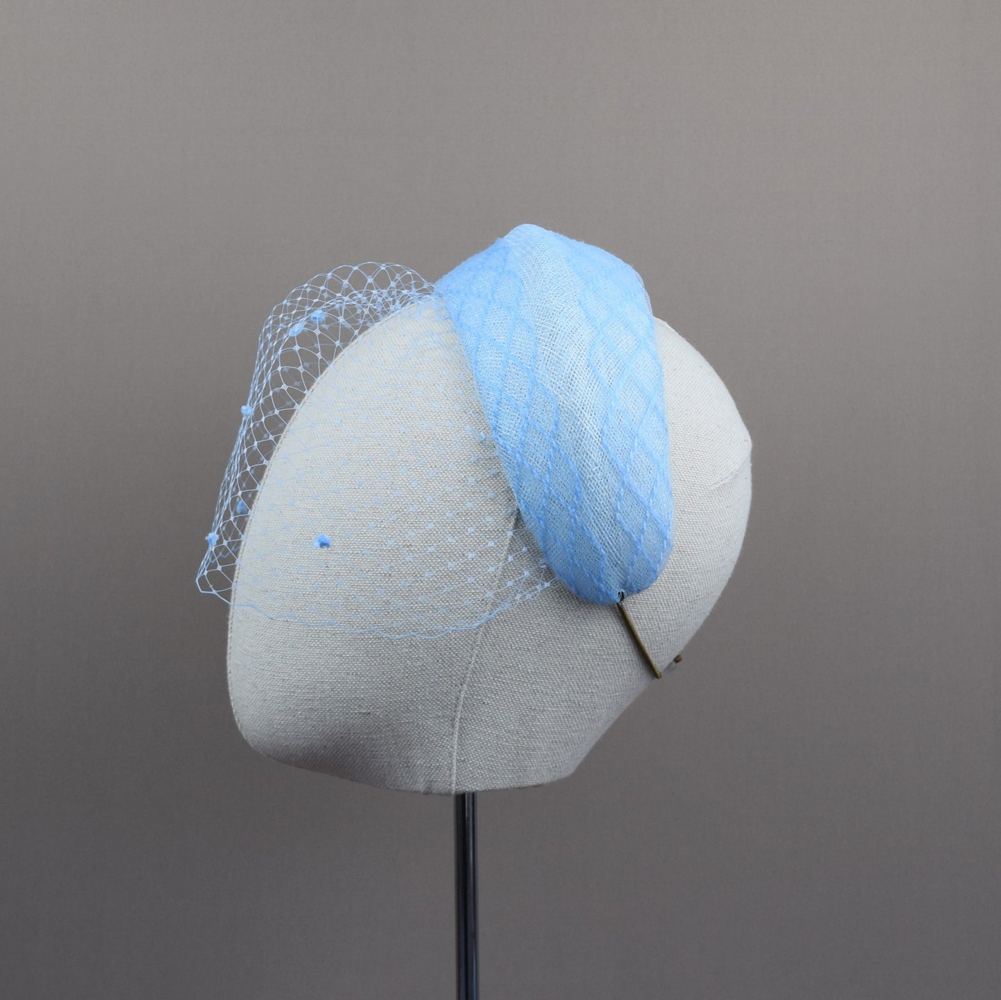 Powder Blue Wedding Guest Headband with optional Veil