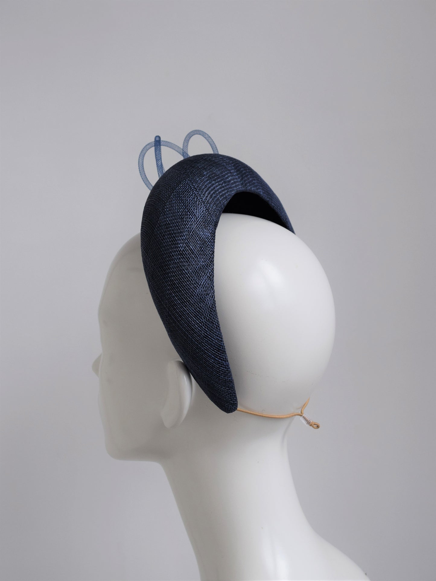 Navy Straw Wedding Guest Headband