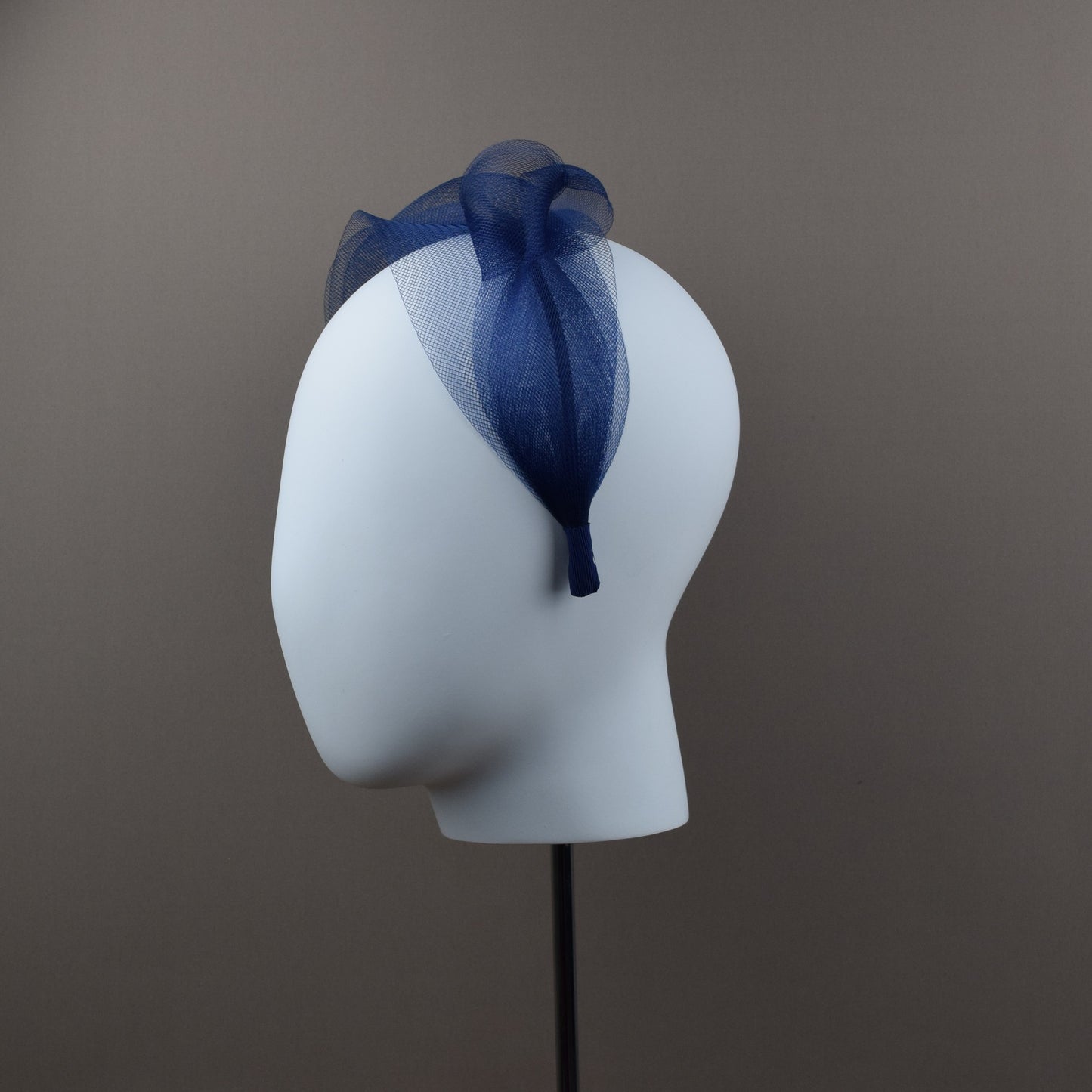 Navy Mesh Wedding Guest Headband
