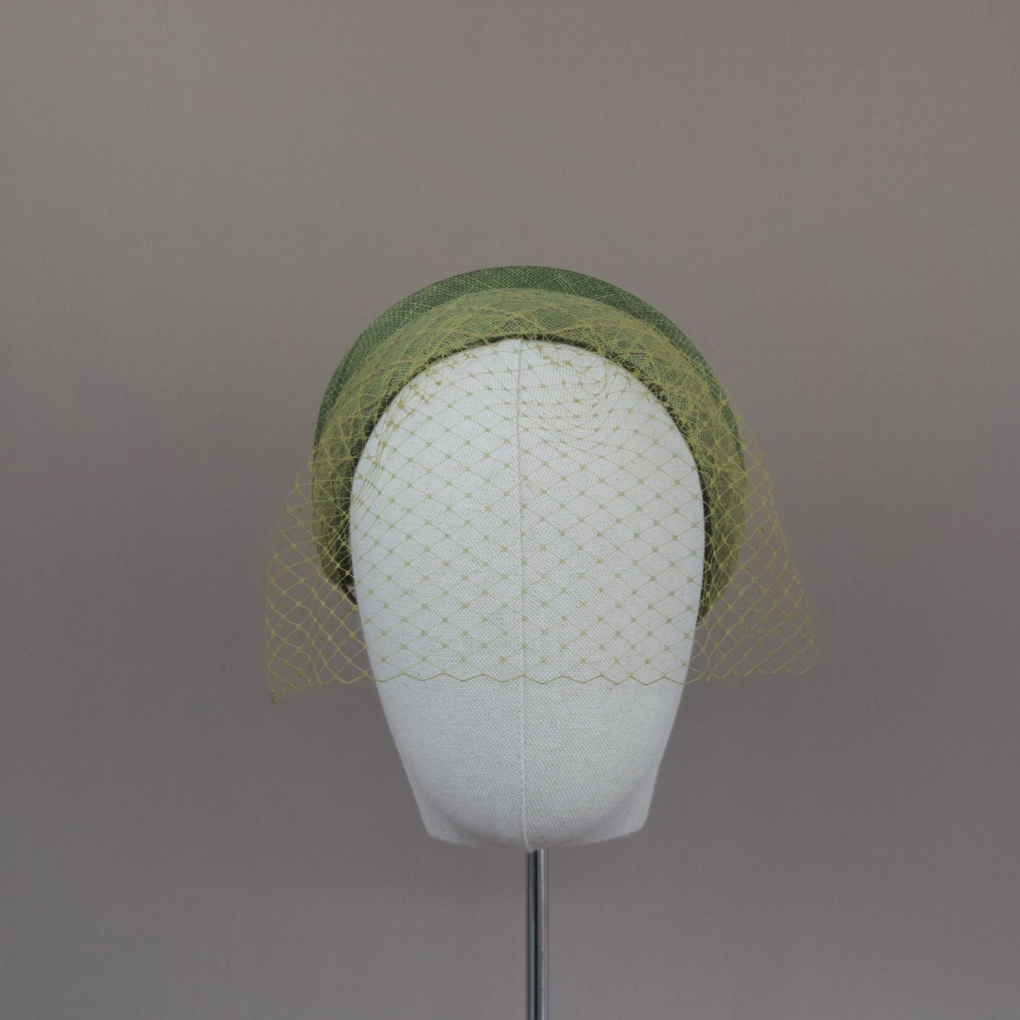 Olive Green Wedding Guest Headband with optional Veil