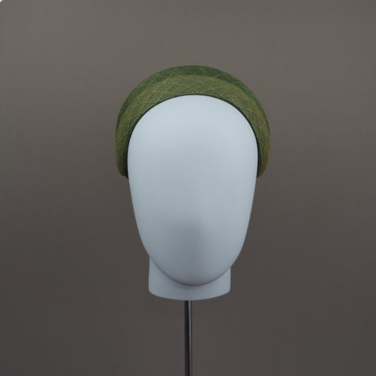 Olive Green Wedding Guest Headband with optional Veil