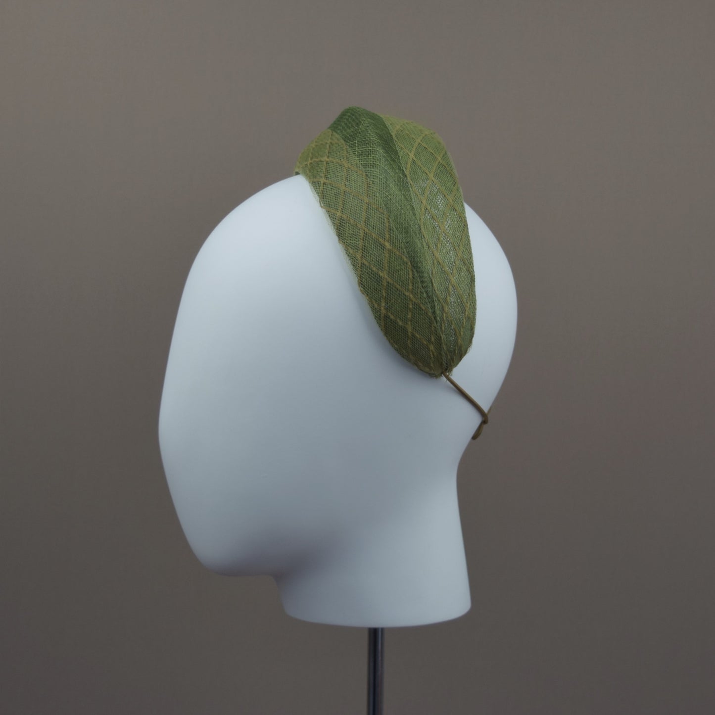 Olive Green Wedding Guest Headband with optional Veil