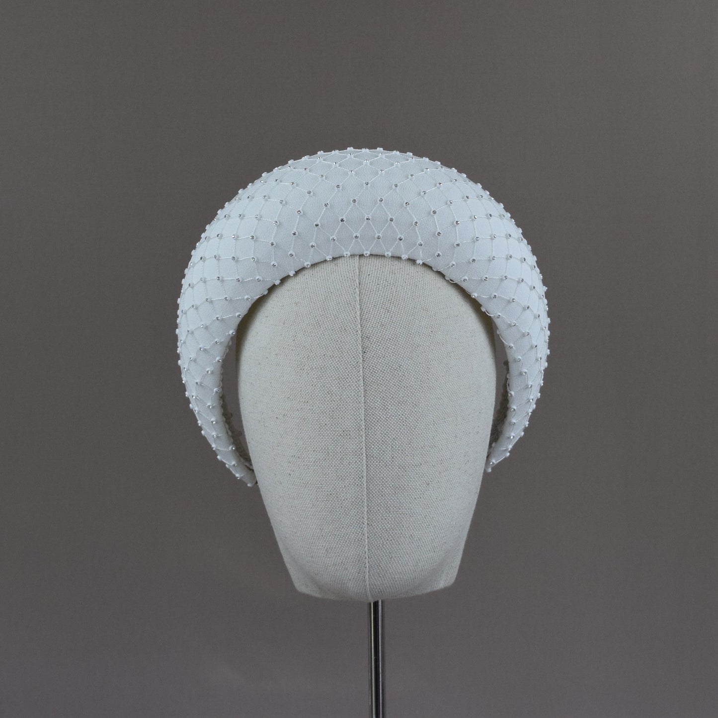 Milk White Crepe Diamonte Bridal Headband