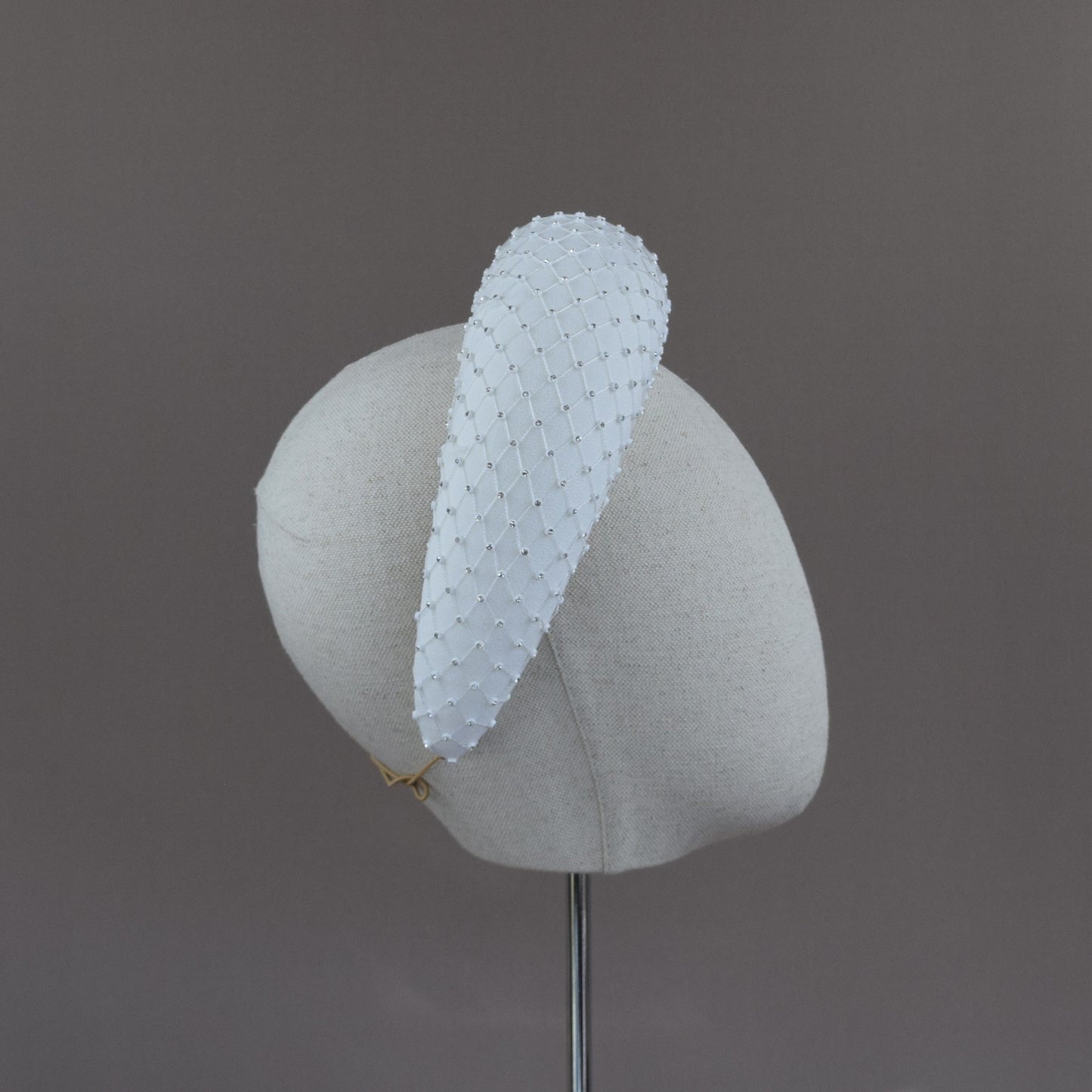 Milk White Crepe Diamonte Bridal Headband
