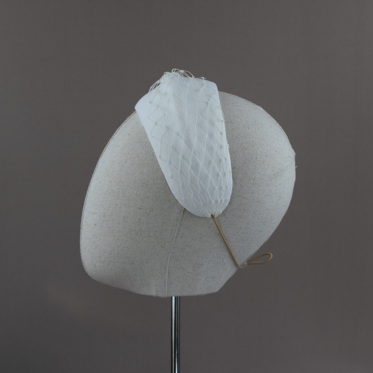 Ivory Crepe with veiling Bridal Headband