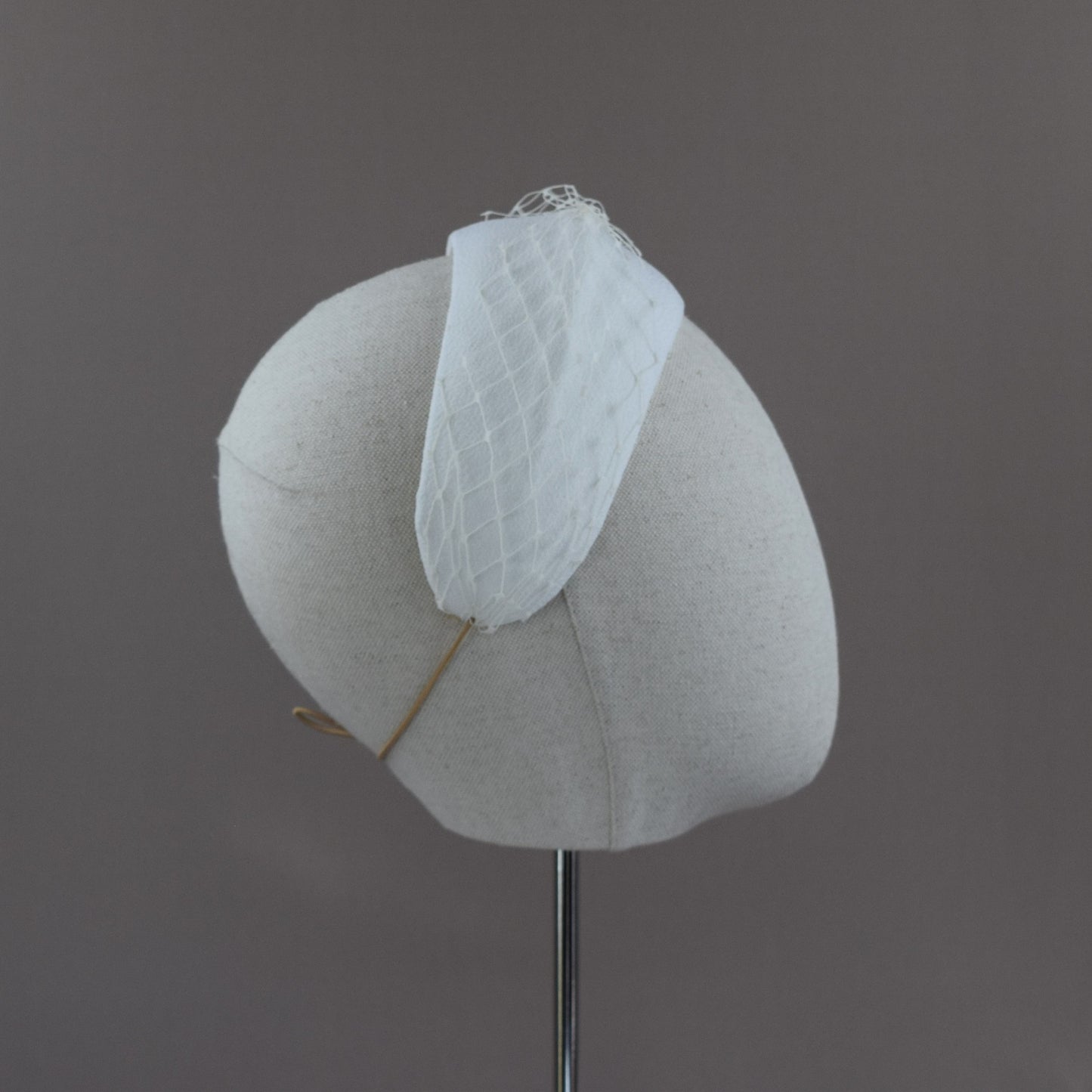 Ivory Crepe with veiling Bridal Headband