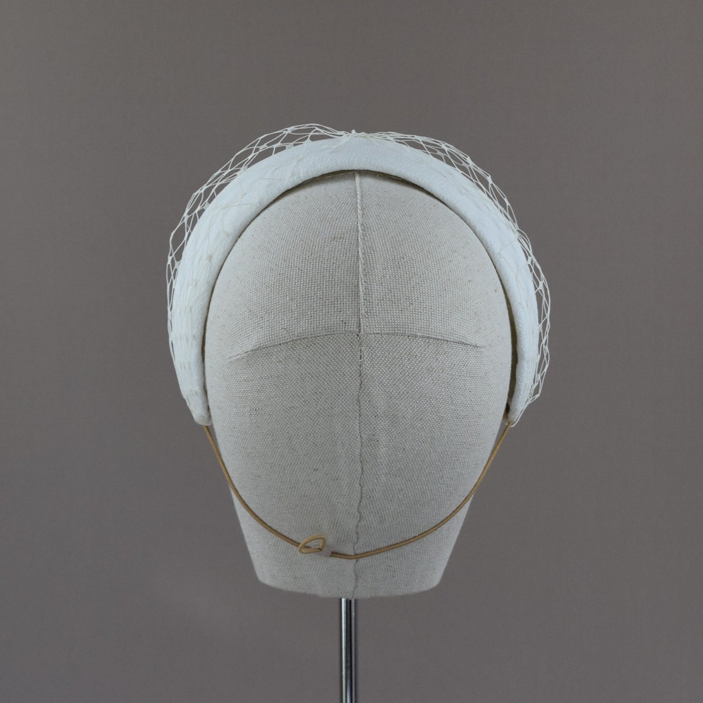 Ivory Crepe with veiling Bridal Headband