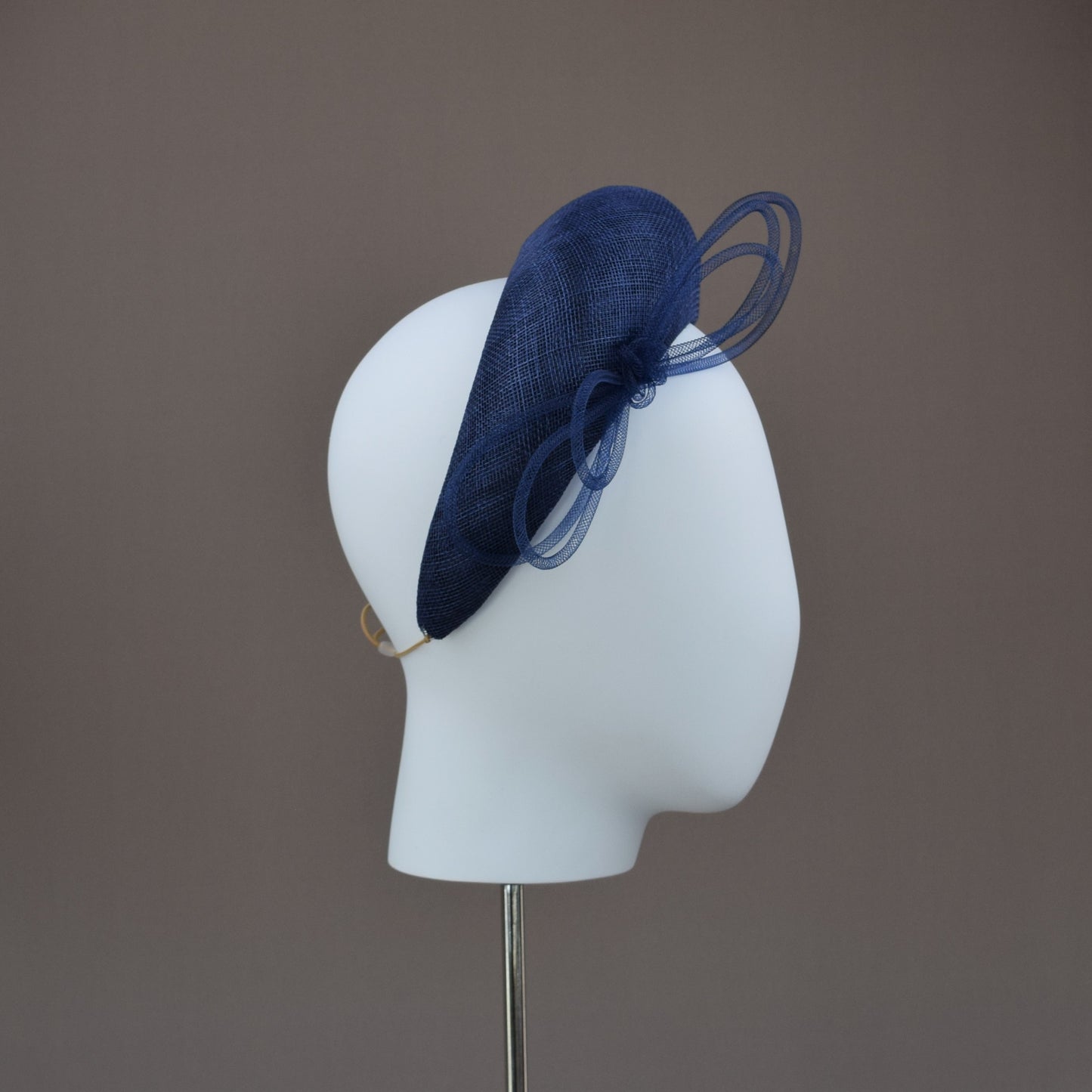 Navy Straw Wedding Guest Headband