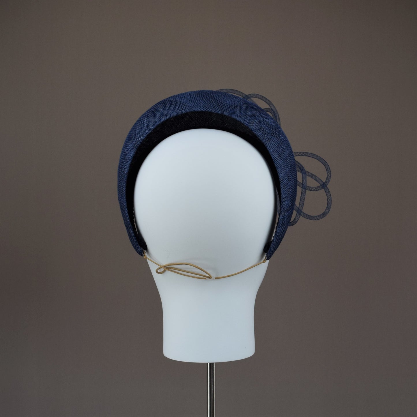Navy Straw Wedding Guest Headband