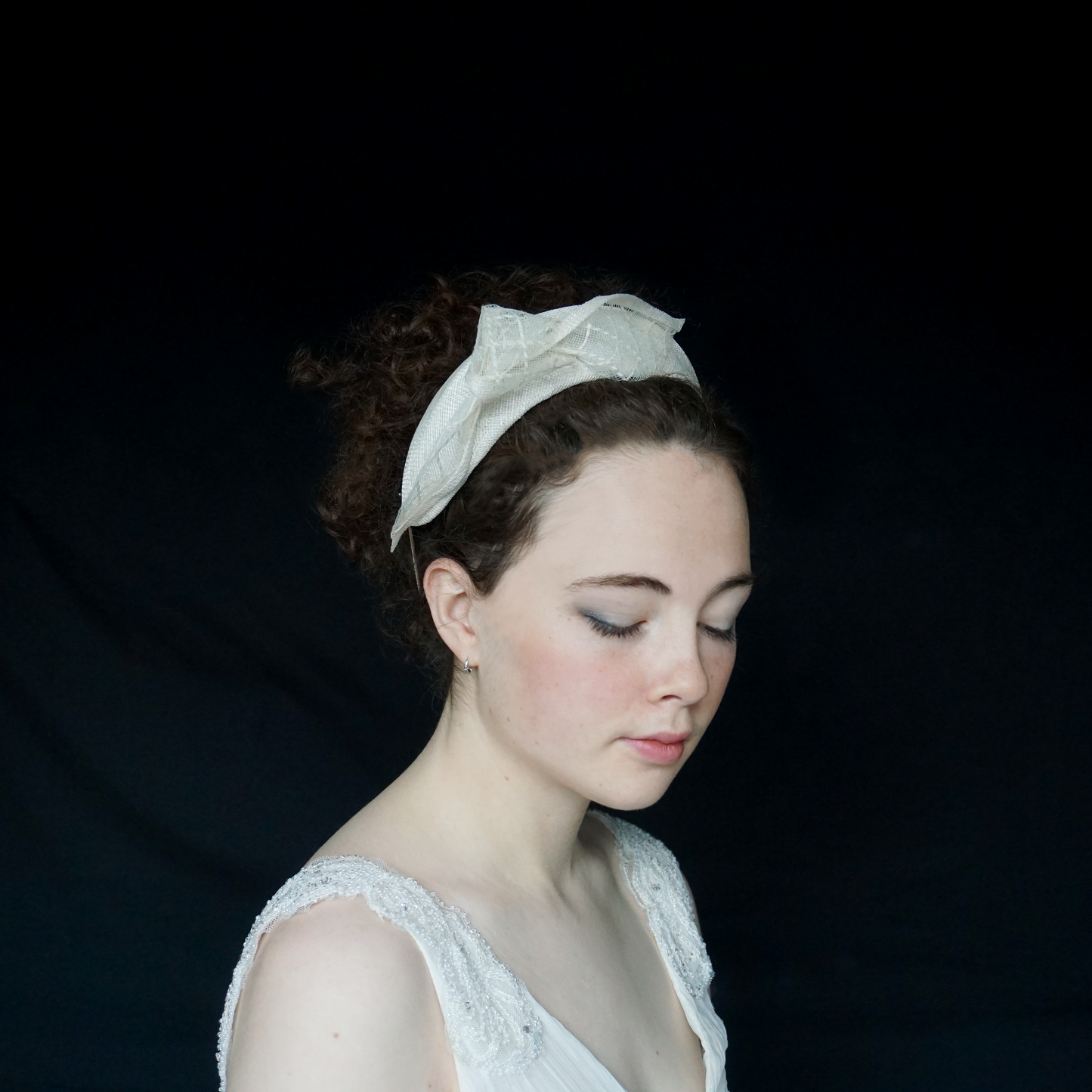 Dark Navy Straw Wedding Headband