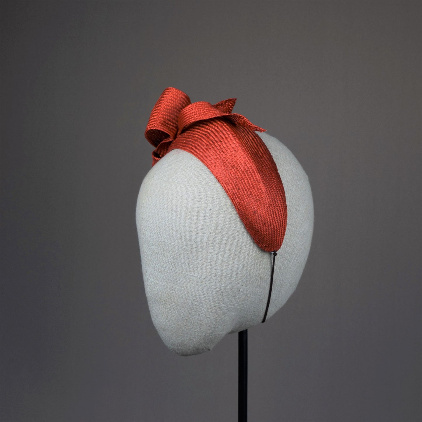 Dark Orange Straw Wedding Guest Headband