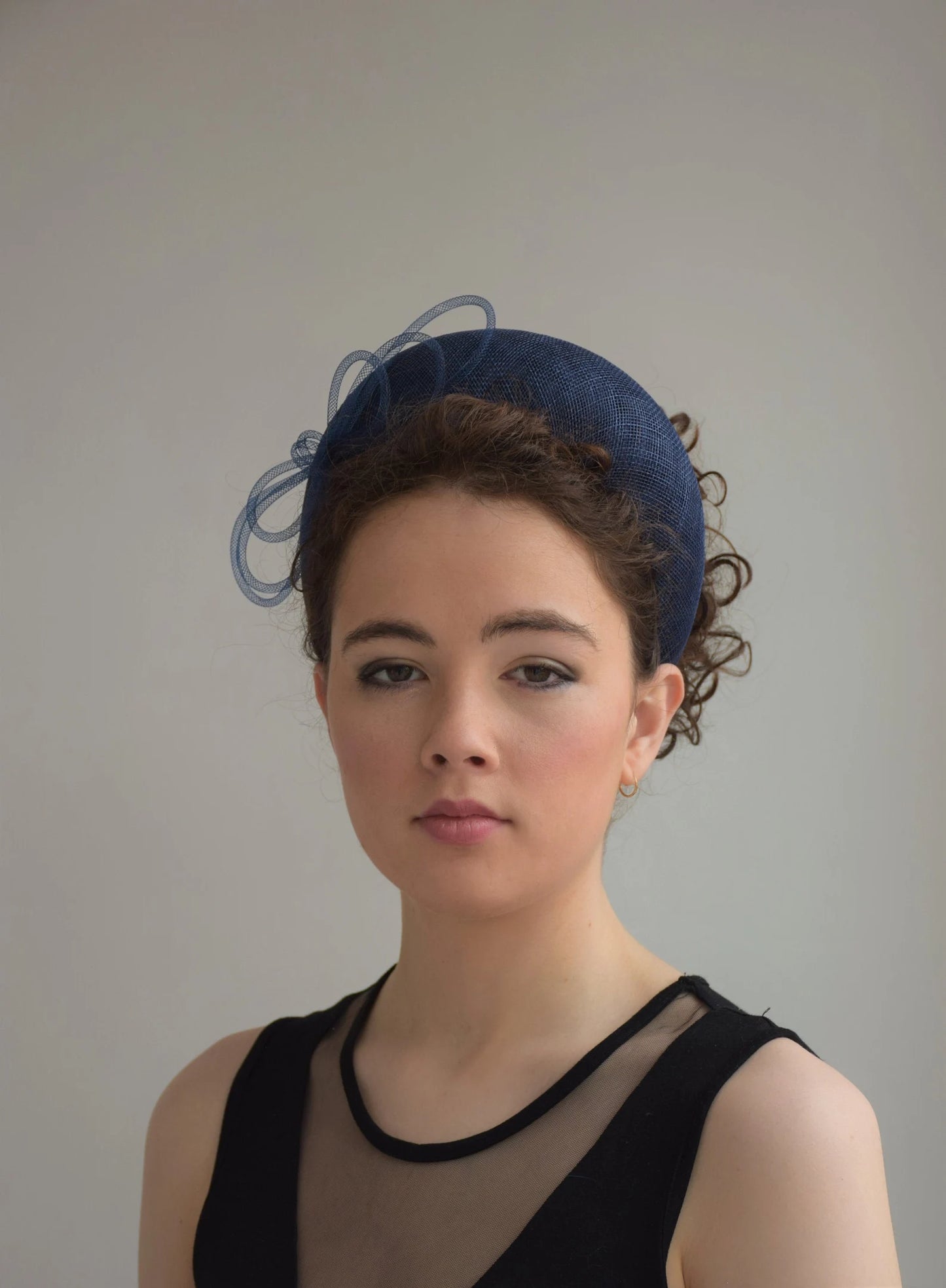 Navy Straw Wedding Guest Headband