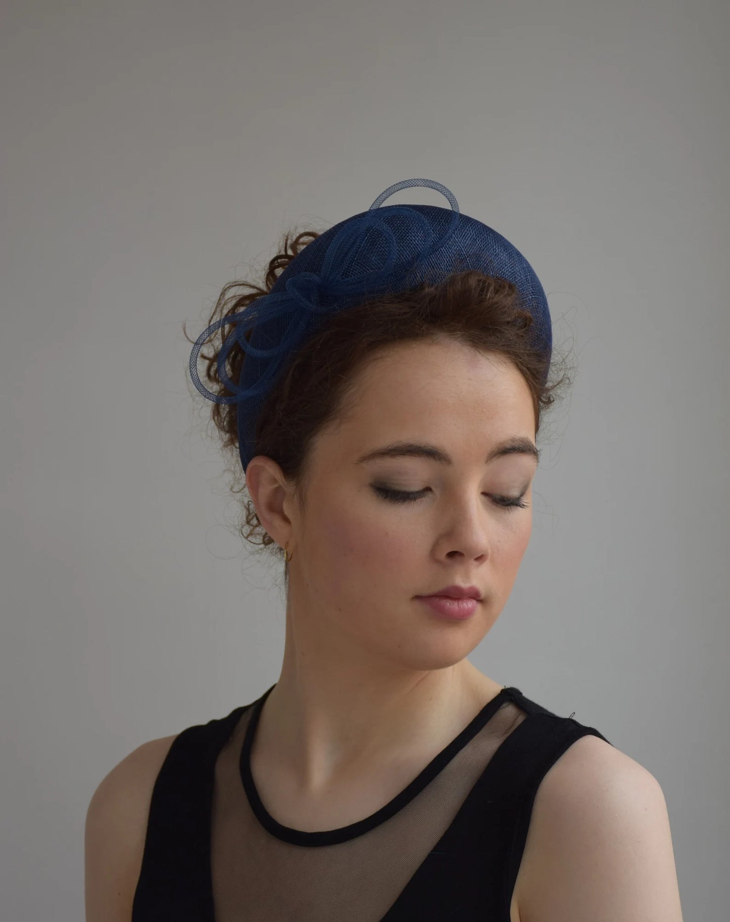 Navy Straw Wedding Guest Headband