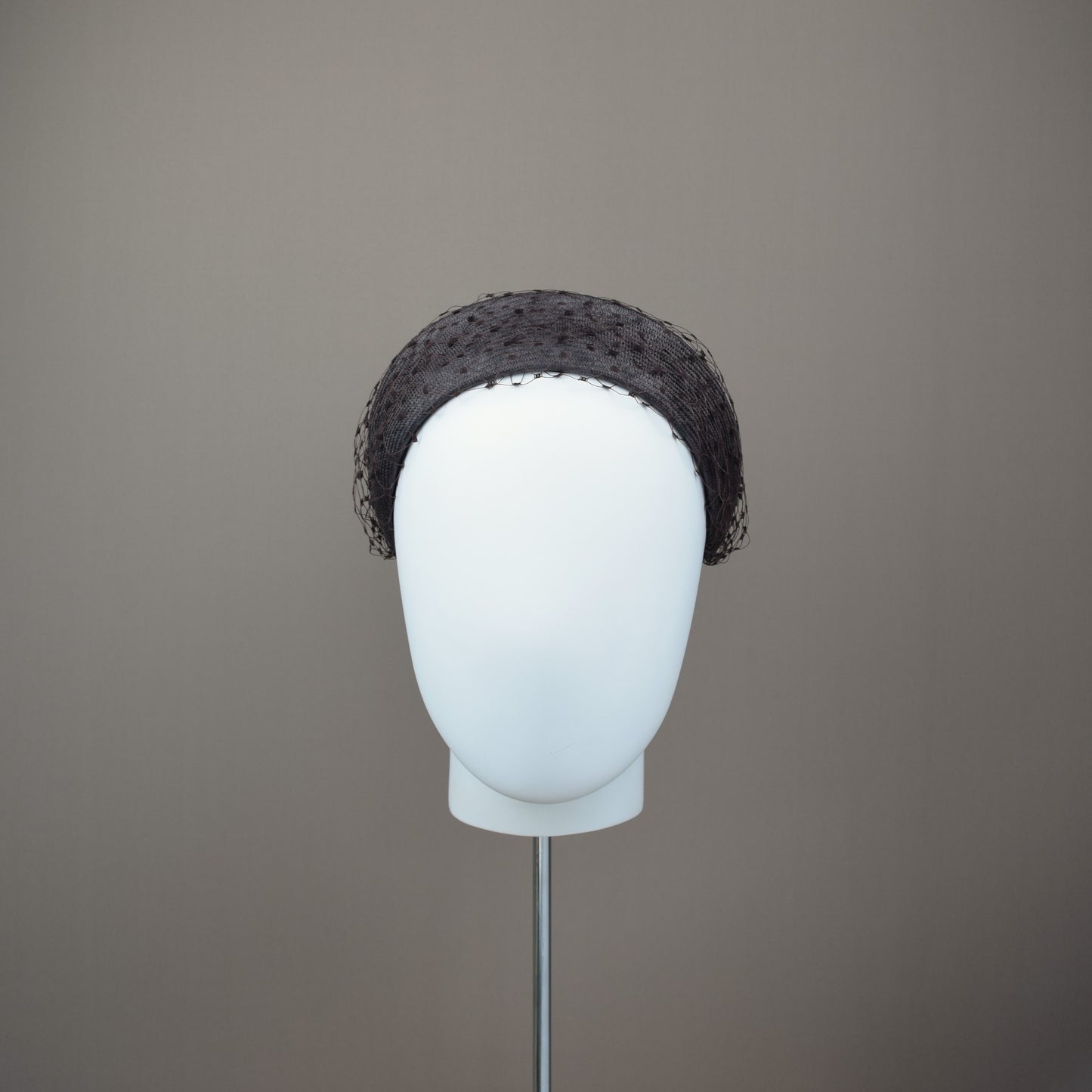 Chocolate Brown Headband with vintage veil