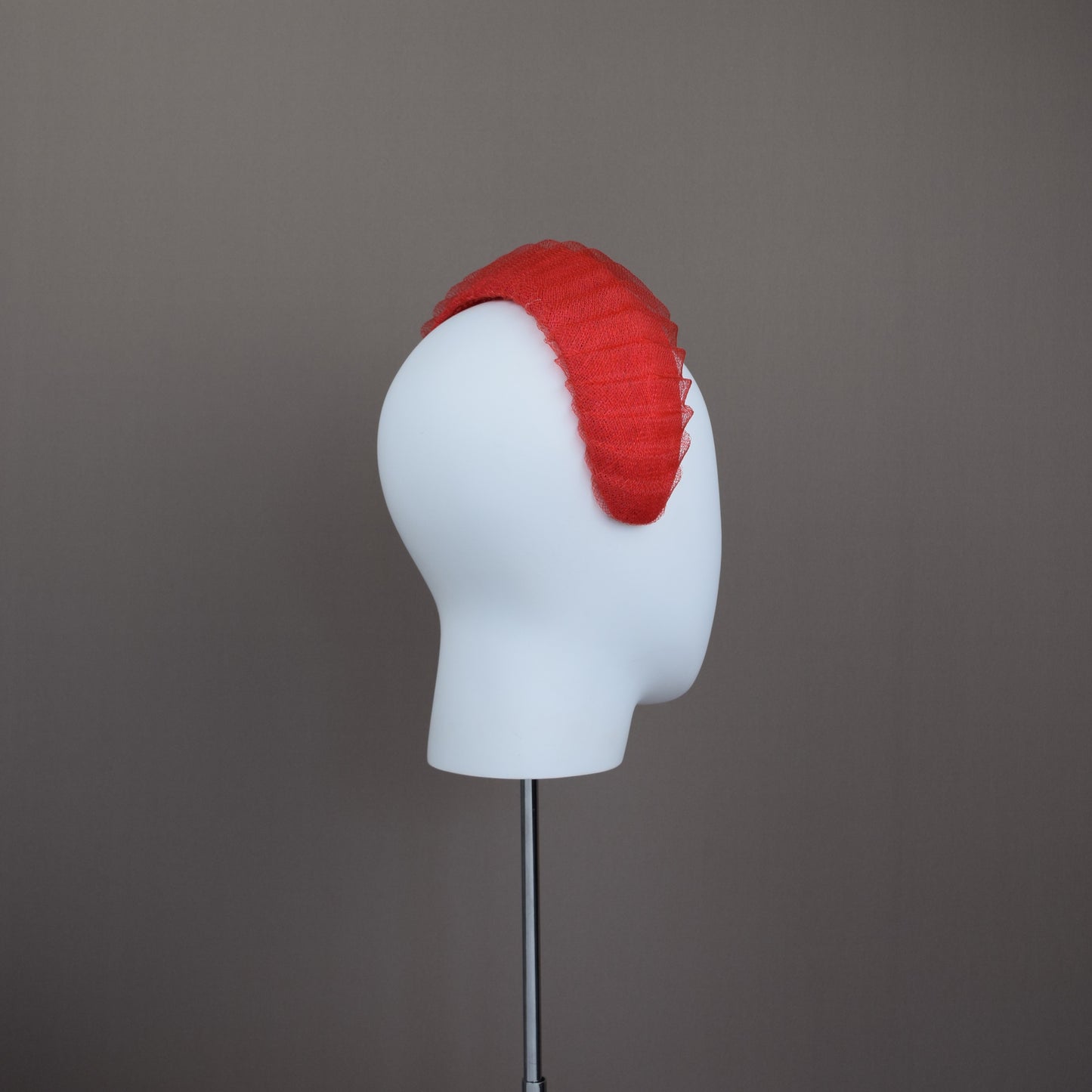 Pleated Red Wedding Guest Headband