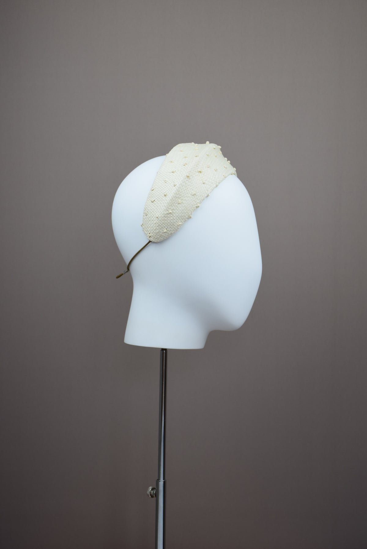 Ivory knotted straw headband