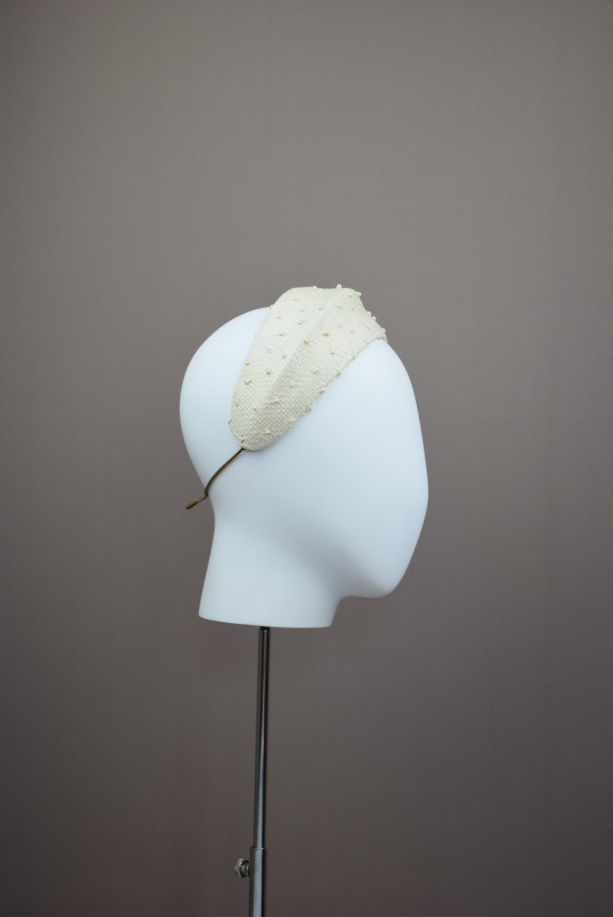 Ivory knotted straw headband
