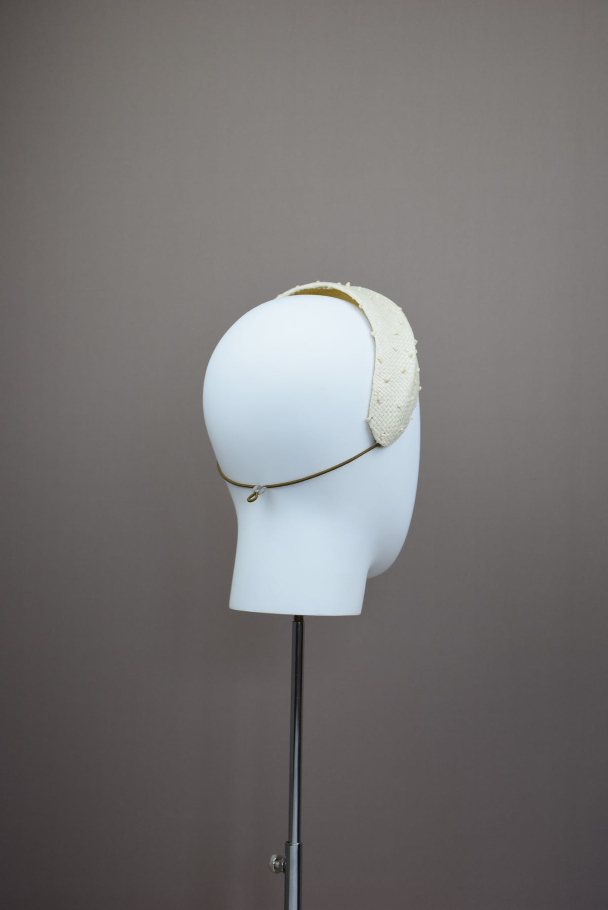 Ivory knotted straw headband