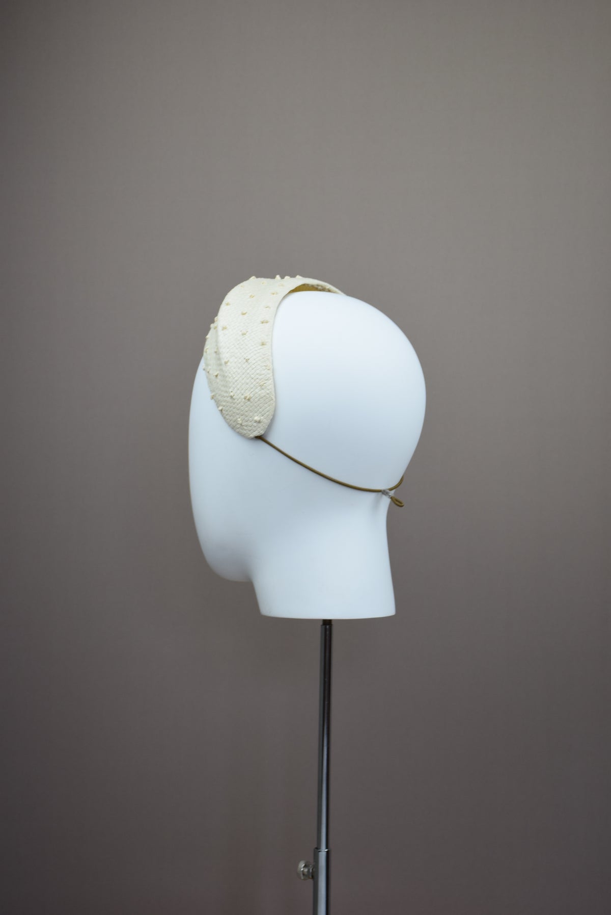 Ivory knotted straw headband