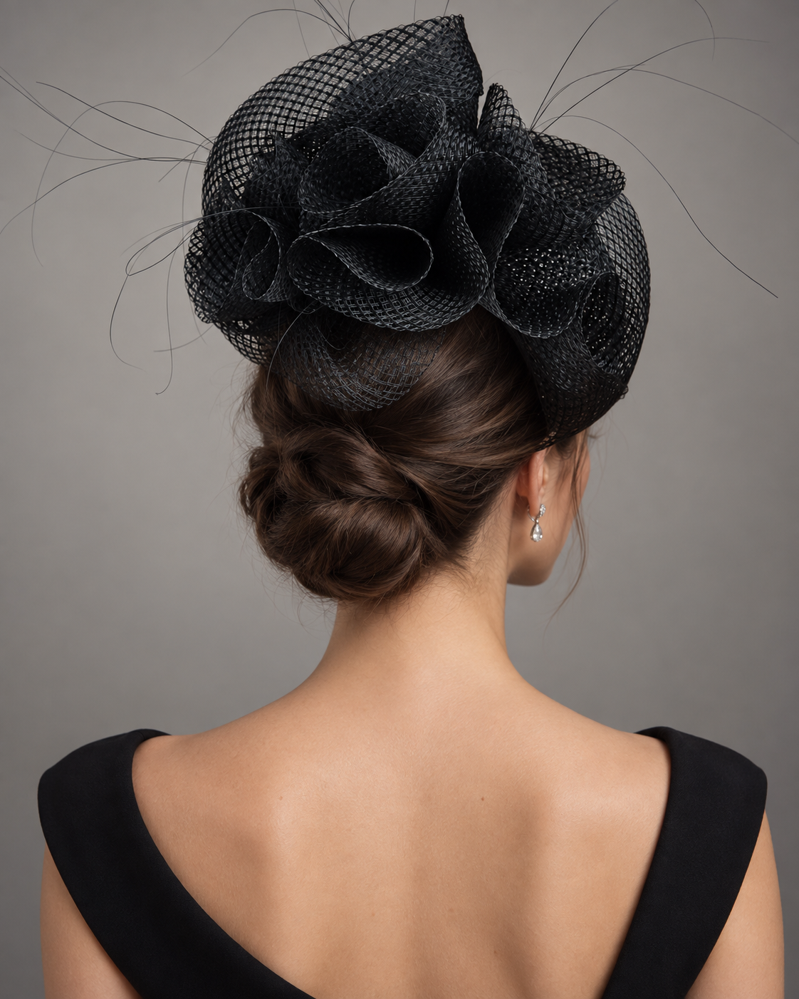 Black Straw Ascot Hat