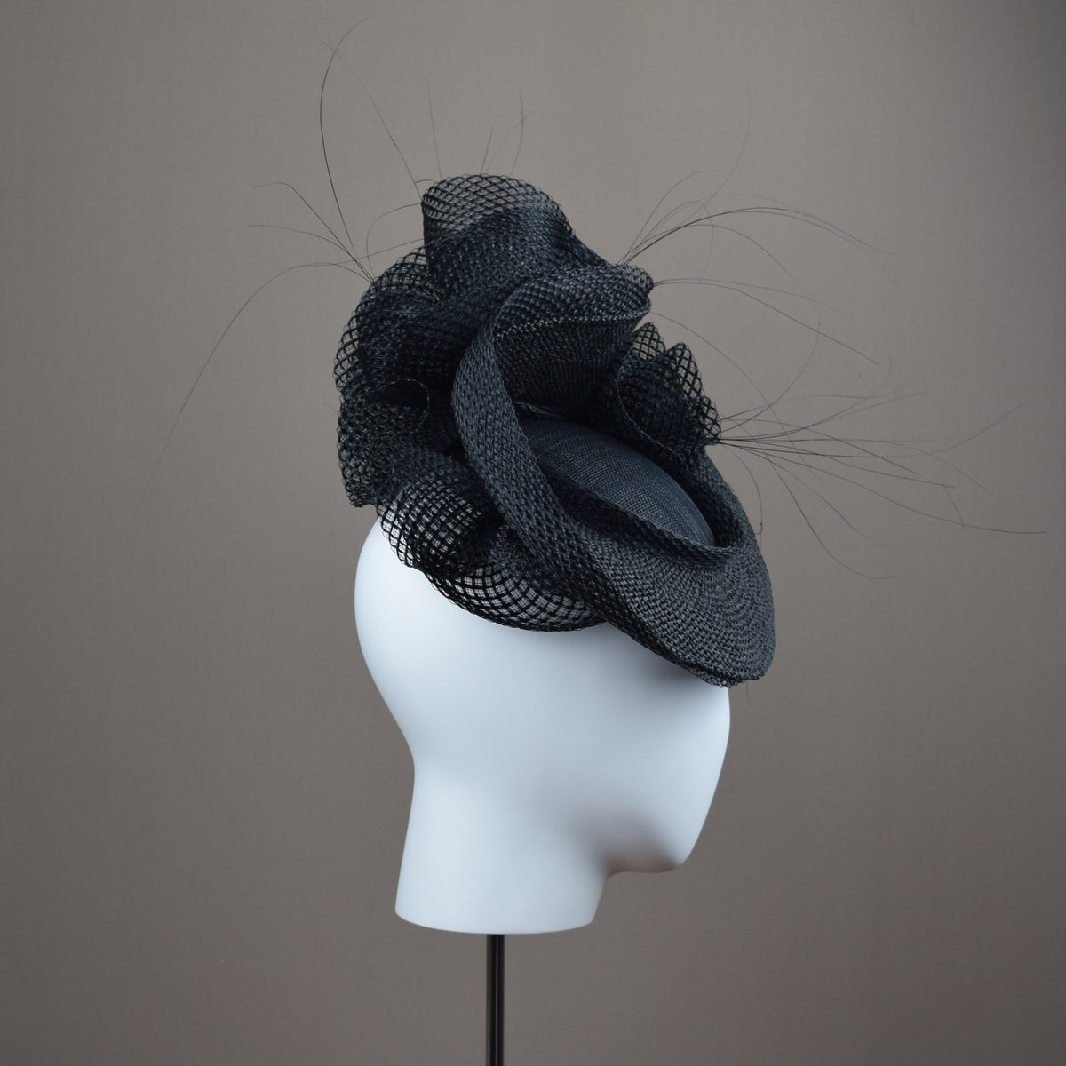 Black Straw Ascot Hat