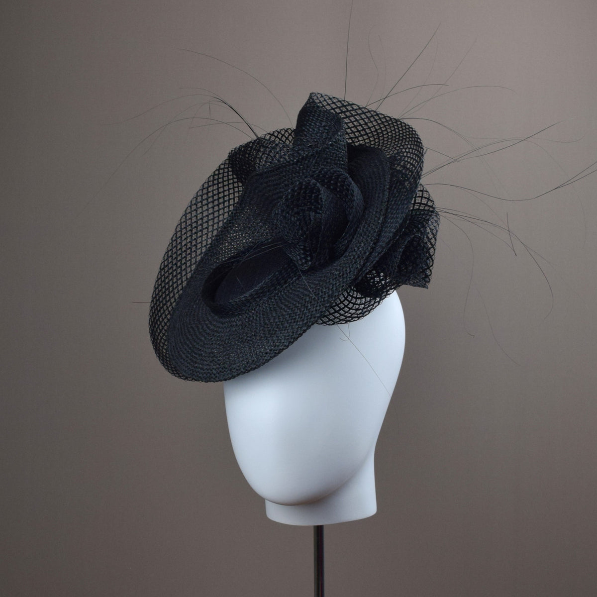 Black Straw Ascot Hat
